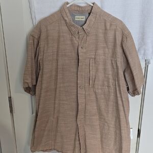 Tan Casual Button-Down Shirt